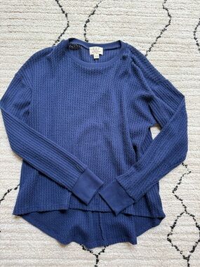Navy Thermal Long Sleeve Top